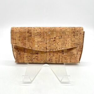 Banana Republic Cork Clutch Wallet Organizer Purse w Front Flap. New. 10"x 5.5"